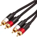 AmazonBasics 2-Male to 2-Male RCA Audio Cable - 8 Feet