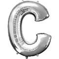 Anagram SuperShape Letter C L34 Foil Balloon, 86 cm Length, Silver
