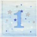 Creative Converting One Little Star Boy 1st Birthday Lunch Napkins 16-Pieces