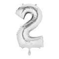 Anagram Mid-Size Shape Silver Numeral 2. L26 Foil Balloon, 66 cm Size