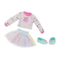 Glitter Girls – Star Sweater & Tutu – Rainbow Tulle & Glitter Shoes – Easy-Fit Doll Clothes – 14" Doll Accessories – 3 Years + – Shine Bright!