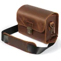 MegaGear Mirrorless, Instant and SLR Cameras MegaGear MG1724 Pebble Genuine Leather Camera Messenger Bag for Mirrorless, Instant and SLR Cameras - Cinnamon Camera Messenger Bag, Cinnamon (MG1724)