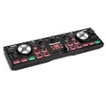 Numark DJ2GO2 Touch - Compact 2 Deck USB DJ Controller For Serato DJ with a Mixer, Crossfader, Audio Interface and Touch Capacitive Jog Wheels Black Small