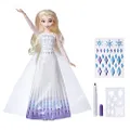 Disney - Frozen 2 - Design-A-Dress Elsa - Fashion Doll with Stickers, Marker and Stencil - Toys for Girls and Boys - E9966 - Kids Ages 3+