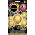 Illooms 5 Pack Light up LED Balloons - Design: Gold