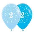 Sempertex Age 2 Fashion Latex Balloons 6 Pieces, 30 cm Size, Blue/Royal Blue