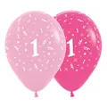 Sempertex Age 1 Fashion Latex Balloons 6 Pieces, 30 cm Size, Pink Assorted