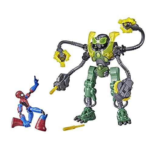 Marvel Spiderman Bend and Flex - 6 inch Spider-Man and 10 inch Ock-Bot - Flexible Action Figures - 4 Tentacles And 2 Projectiles - Toys for Kids - Boys and Girls - F3125 - Ages 4+