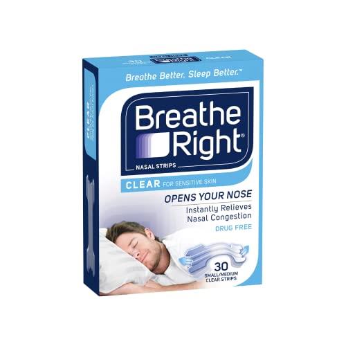 Breathe Right Clear Large Nasal Congestion Strips 30 Pack