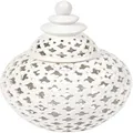 Cafe Lighting and Living 52198 Micah Temple Jar, Small, White