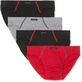 Jockey Men's Underwear Cotton Brief (4 Pack), Black / Red / Grey, 95+