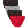 Jockey Men's Underwear Cotton Brief (4 Pack), Black / Red / Grey, 85+