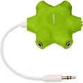 Amazon Basics 5-Way Multi Headphone Splitter, Lime Green, 5-Pack