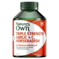 Nature's Own Garlic + Vitamin C, Horseradish, Fenugreek & Marshmallow, Triple strength Tablets 150 - Reduces Duration & Severity of Common Cold Symptoms - Traditionally Used to Relieve coughs