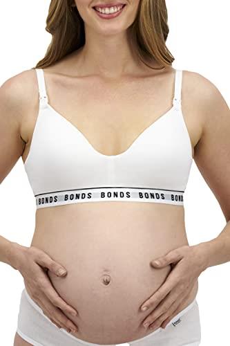 Bonds Womens Maternity Wirefree Contour Bra, White, (12) 34D
