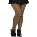 Leg Avenue Womens Lurex Shimmer Tights, Black/Gold, One size