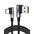UGREEN USB C Right Angle Cable 90 Degree Type C Fast Charger Compatible with iPhone 15 Pro Max, Samsung Galaxy S23 S22 S21, PS5 Controller, LG G8 G7 V40 V30, Nintendo Switch, GoPro Hero 7 8 (0.5M)