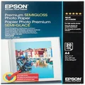 Epson A4 Premium Semigloss Photo Paper - 20 Sheets (250gsm), White, C13S041332