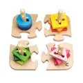 16pc Hape Creative Peg Puzzle Shapes Toddler Educational Wooden Toy Game 18m+