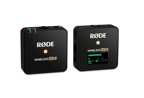 RØDE Microphones Wireless GO II Single Set Ultra-compact Dual-channel Wireless Microphone System with a Built-in Microphone and On-board Recording for Filmmaking and Interviews (Single Set) (WIGOIIS)