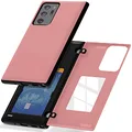 GOOSPERY for Samsung Galaxy Note 20 Ultra 6.9"(2020) Card Holder Wallet Case, Easy Magnetic Door Closure Protective Dual Layer Bumper Sturdy Phone Back Cover with Hidden Mirror (Pink)