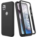 V/A for Motorola One 5G Ace Case with Built-in Screen Protector, Full Body Protection Shockproof Cover Case, [Rugged PC Front Bumper + Soft TPU Back Cover] Armor Protective Phone Case - Black