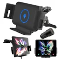 DearHot 15W Qi Wireless Car Charger Mount Holder Compatible for Samsung Galaxy Z Fold5 Fold4 Fold3 Fold2 Fold S23 Ultra Google Pixel 7 Pro iPhone 15 Pro Max 4.3in-6.9in Phone Auto Clamp Fast Charger