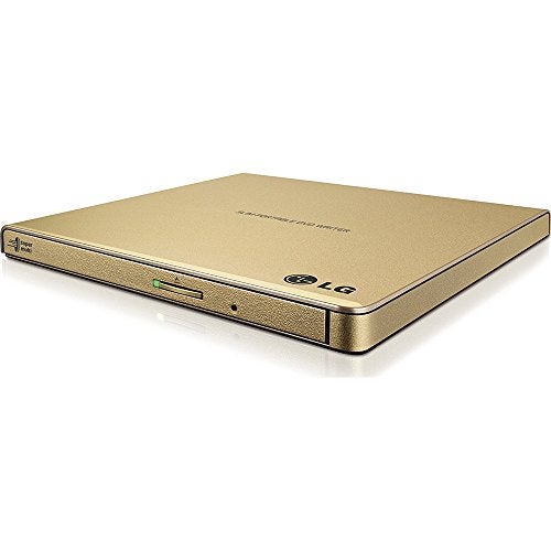 LG Electronics 8X USB 2.0 Super Multi Ultra Slim Portable DVD+/-RW External Drive with M-DISC Support, Retail (Gold) GP65NG60