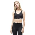 Calvin Klein Women's Elastic Back Sports Bra, Black Combo, L