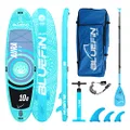 Bluefin SUP 10′8″ Aura FIT Stand Up Paddle Board Kit 6" Thick Fiberglass Paddle – Fitness & Yoga Paddle Board Water Aqua Fitness All Accessories 5 Year Warranty
