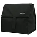 PACKIT Freezable Insulated Lunch Bag - Classic Lunch Cooler Bag, Compact Foldable Design, Leak-Proof, BPA-Free, Buckle Handle, for Adults and Kids (Black)