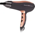 Remington Pro-Air Turbo Hair Dryer, D5220AU, 2400W (AU Plug), Ceramic & Ionic Technology, Salon Professional Results With Less Frizz, Includes Diffuser & Round Brush, Black & Rose Gold