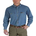 Wrangler Riggs Workwear Mens Denim Work Shirt, Antique Navy, Medium