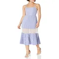 A|X Armani Exchange Women's Dress, White/blue Stripes, 10