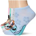 Disney Womens Lilo & Stitch 5 Pack No Show Casual Sock, Assorted Pastel, 9-11 US