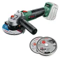 Bosch Home & Garden Cordless Angle Grinder AdvancedGrind 18 (Without Battery, 18 V System, 125 mm, Inc 10 x Inox Cutting Disc Pack)