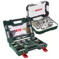 Bosch 91-Piece V-Line Titanium Drill Bit and Screwdriver Bit Set (For Wood, Masonry, and Metal) & 26-Piece Screwdriver Bit and Ratchet Set with Colour Coding