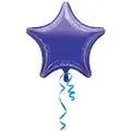 Anagram International Star Foil-Flat-Balloon, 19", Purple