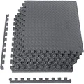 Amazon Basics Foam Interlocking Exercise Gym Floor Mat Tiles - Pack of 6, 60.96 x 60.96 x 1.27 CM, Grey