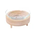 Purroom Premium Glass Pet Bowl with Wood Stand