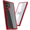 Ghostek COVERT Red S22 5G Case Clear Hard Back Shockproof Protective Phone Cover Premium Slim Thin Lightweight Design Heavy Duty Armor Designed for 2022 Samsung Galaxy S22 (6.1") (Red-Limited Edition)