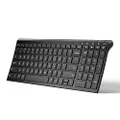 iClever BK10 Bluetooth Keyboard, Multi Device Keyboard Rechargeable Bluetooth 5.1 with Number Pad Ergonomic Design Full Size Stable Connection Keyboard for iPad, iPhone, Mac, iOS, Android, Windows