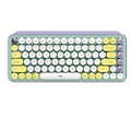 Logitech POP Keys Mechanical Wireless Keyboard with Customisable Emoji Keys, Durable Compact Design, Bluetooth or USB Connectivity, Multi-Device, OS Compatible - Daydream Mint