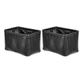 Amazon Basics Storage Bins - Metallic Black, 2-Pack