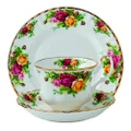 Royal Albert Old Country Roses Teacup, Saucer and Plate Set, Pink