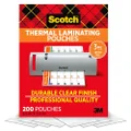 Scotch Thermal Laminating Pouches, 8.9 x 11.4-Inches, 3 mil thick, 200-Pack (TP3854-200),Clear