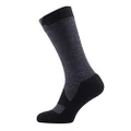 SEALSKINZ Unisex Waterproof All Weather Mid Length Sock, Dark Grey/Black, Large