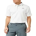 Under Armour Men's Standard Tech Golf Polo, White (100)/Black, Large Tall