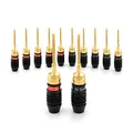 Deadbolt Flex Pin Banana Plugs for Spring Loaded Speaker Terminals, 6 Pairs Gold Plated Plugs