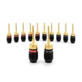 Deadbolt Flex Pin Banana Plugs for Spring Loaded Speaker Terminals, 6 Pairs Gold Plated Plugs